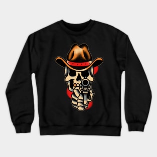 Cowboy skull with gun Crewneck Sweatshirt